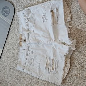 Hollister White Denim High Rise Shorts 3